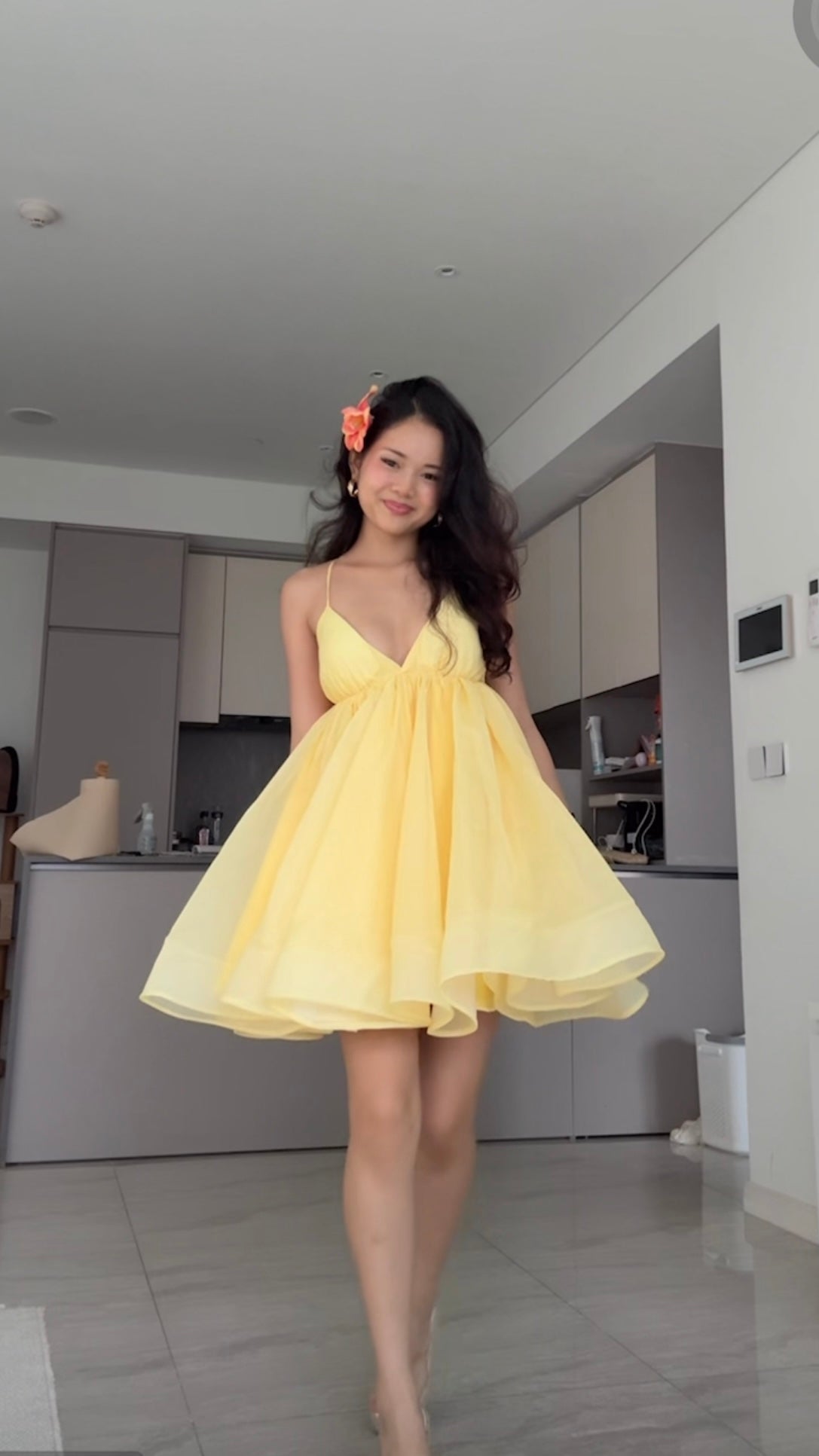 Cotton candy dress - double lined back tie mini