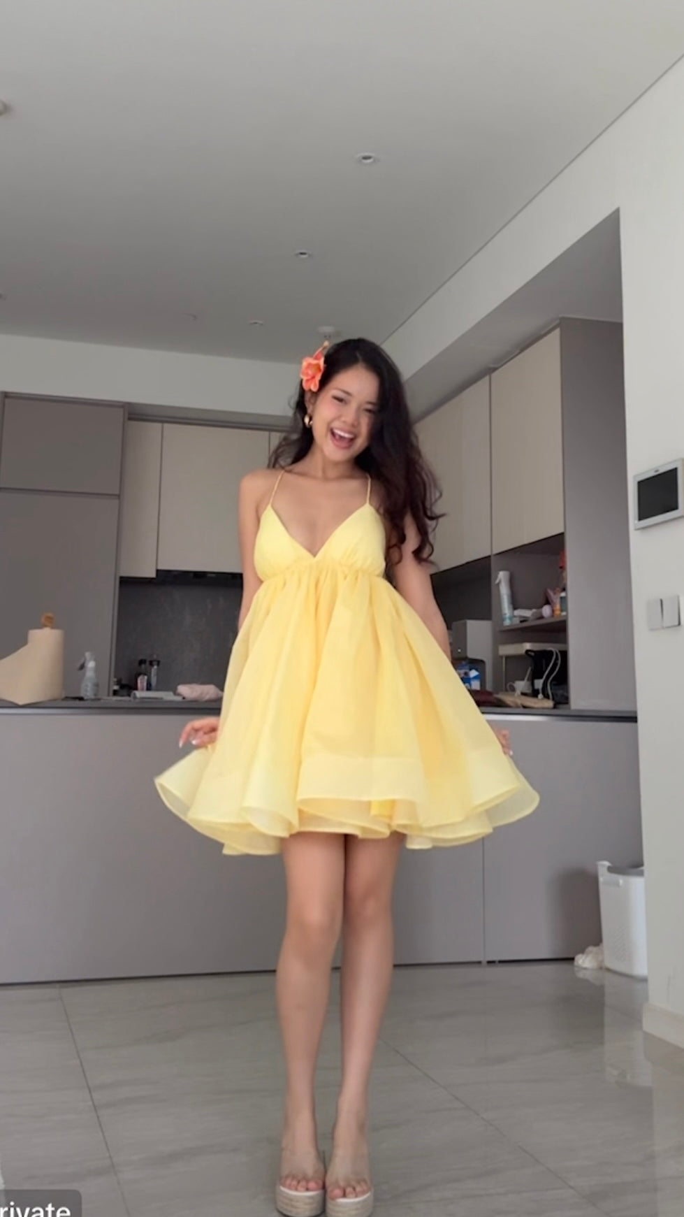 Cotton candy dress - double lined back tie mini