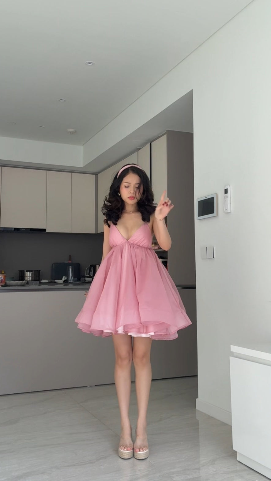 Cotton candy dress - double lined back tie mini