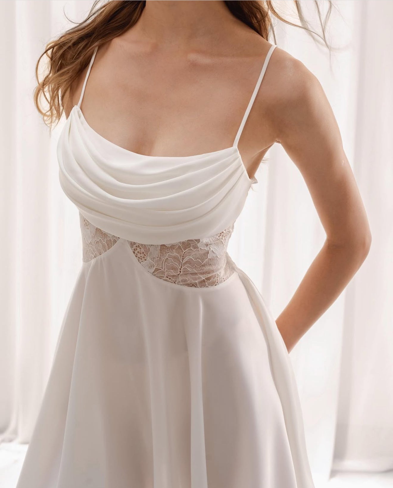 Angelica dress - scoop neck lace cutout