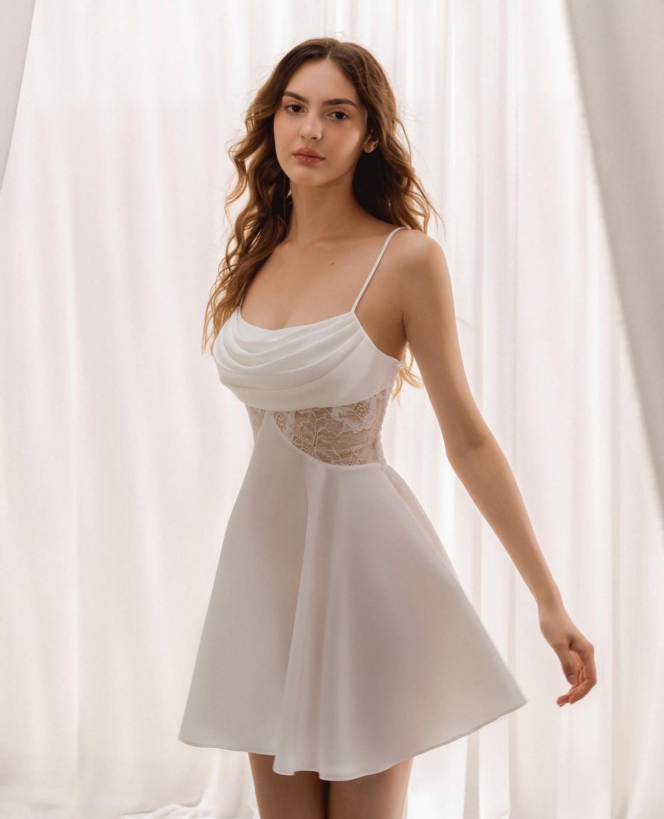 Angelica dress - scoop neck lace cutout