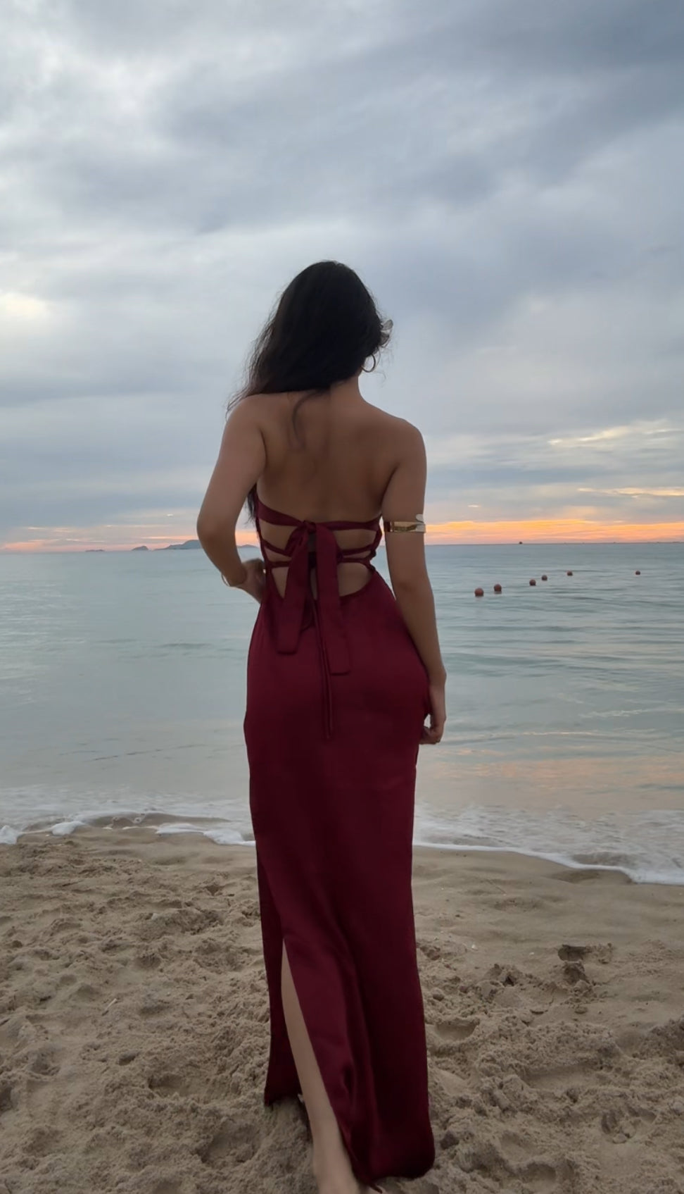 Brie dress - back tie silk maxi