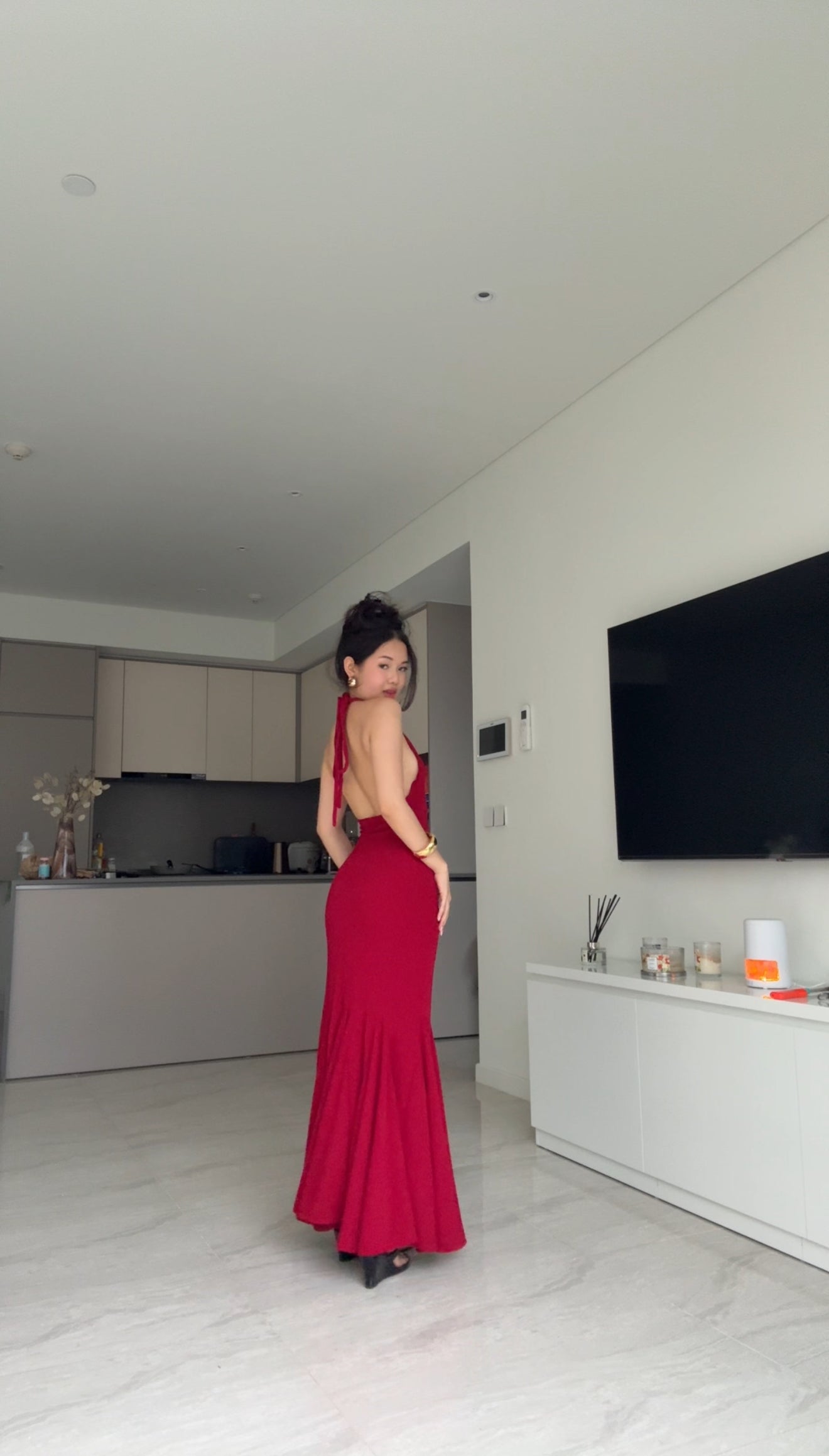 Janet dress - halter neck fish tail maxi