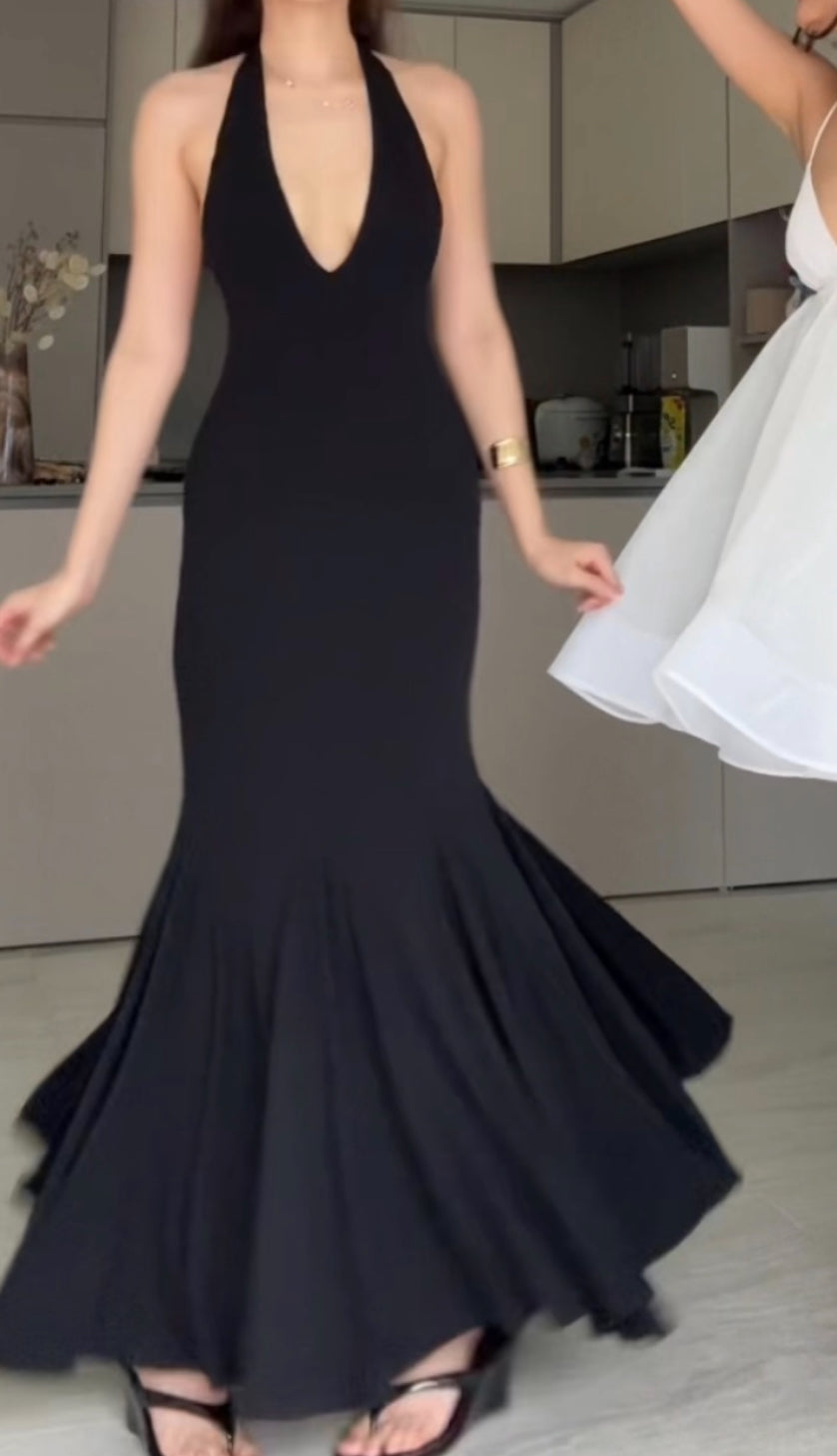 Janet dress - halter neck fish tail maxi