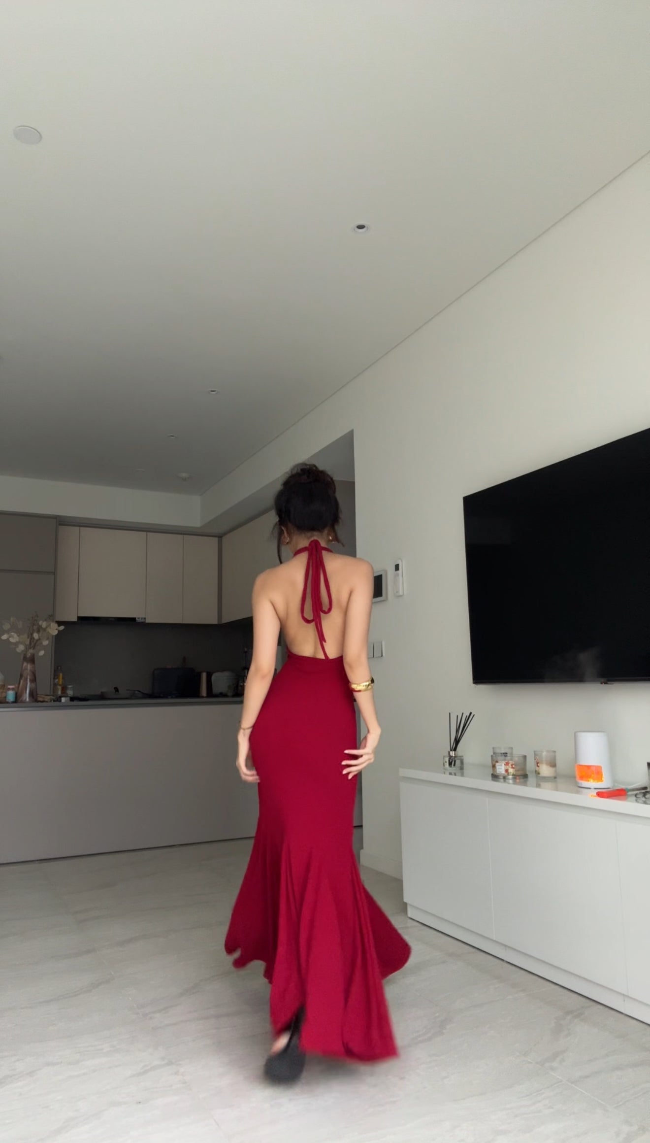 Janet dress - halter neck fish tail maxi