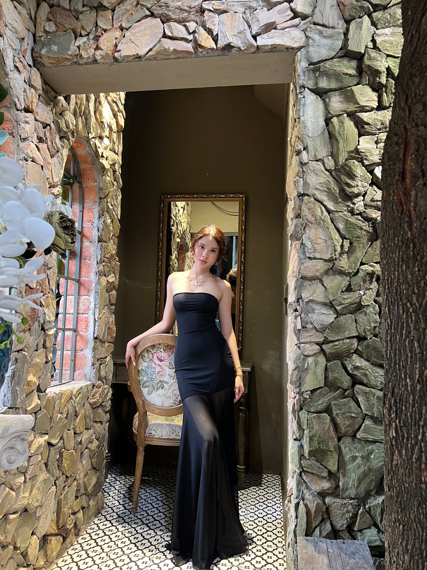 Amelia dress - legs see through maxi