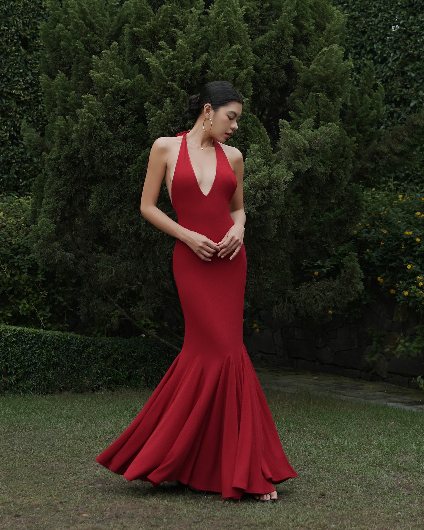 Janet dress - halter neck fish tail maxi