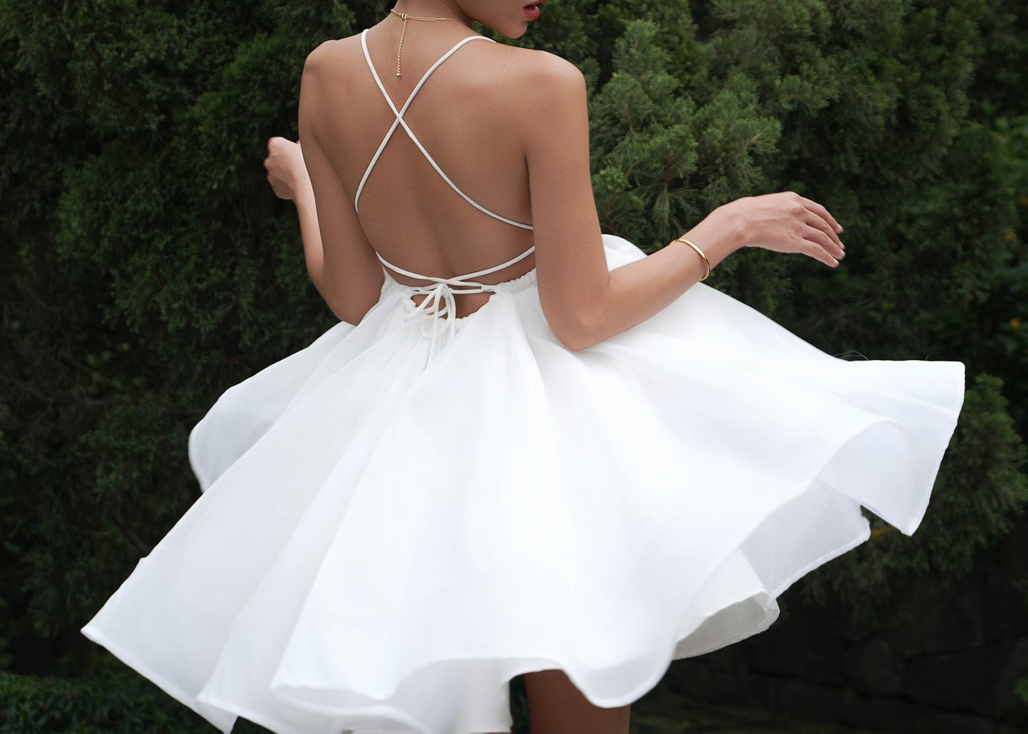 Cotton candy dress - double lined back tie mini