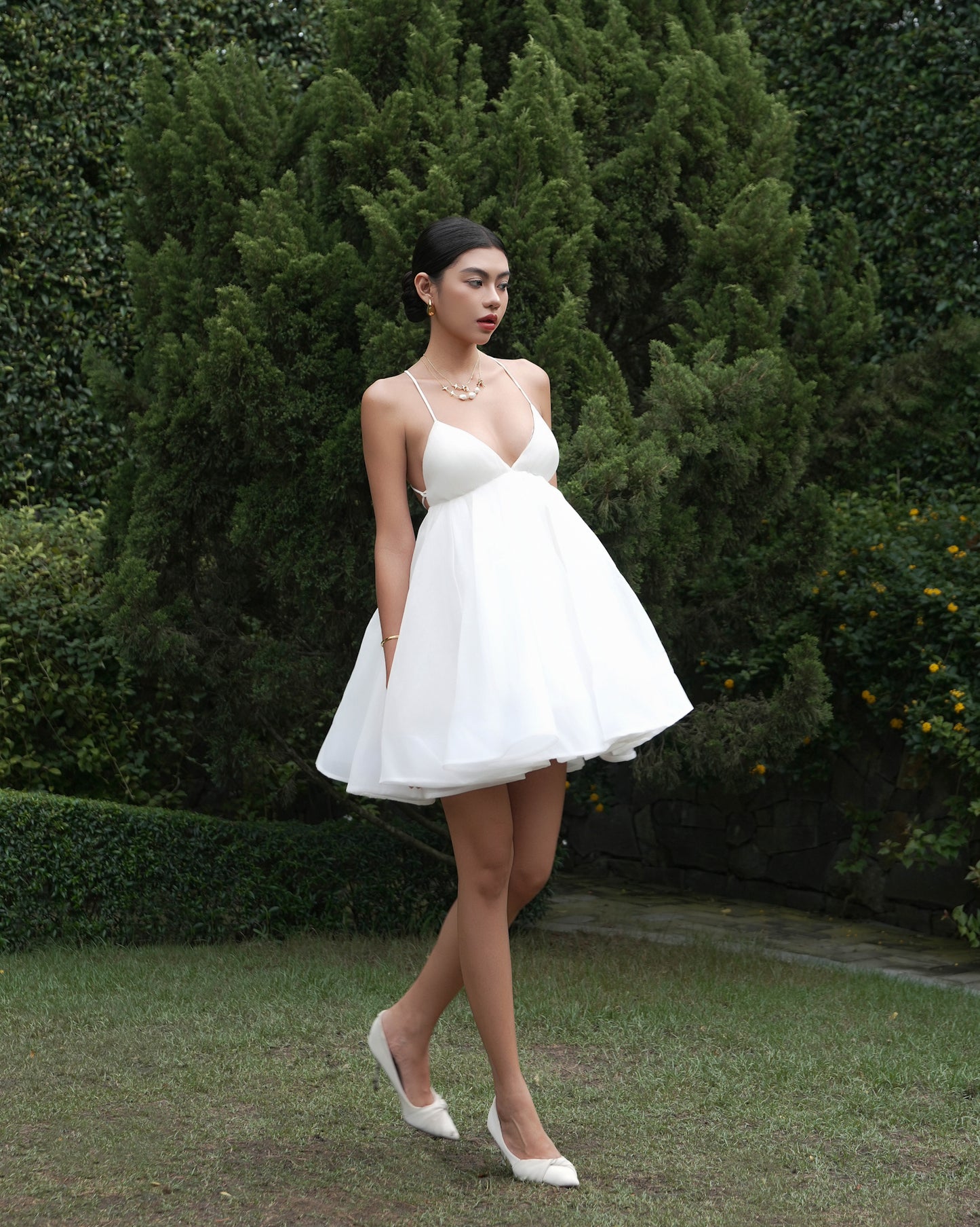Cotton candy dress - double lined back tie mini