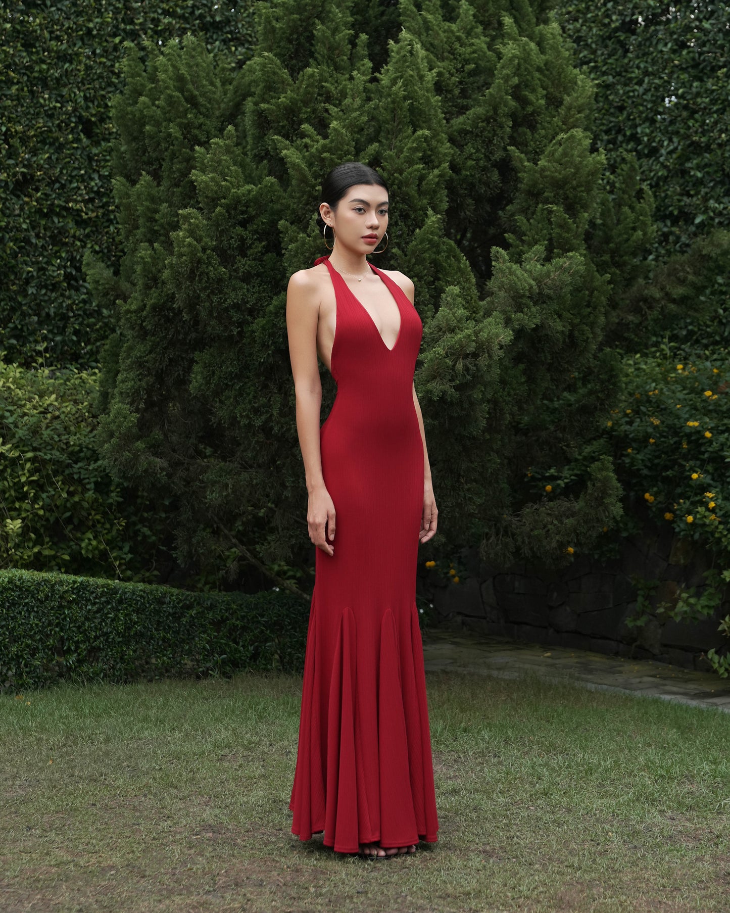 Janet dress - halter neck fish tail maxi