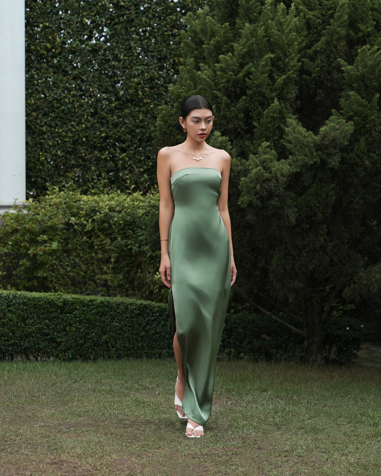 Brie dress - back tie silk maxi