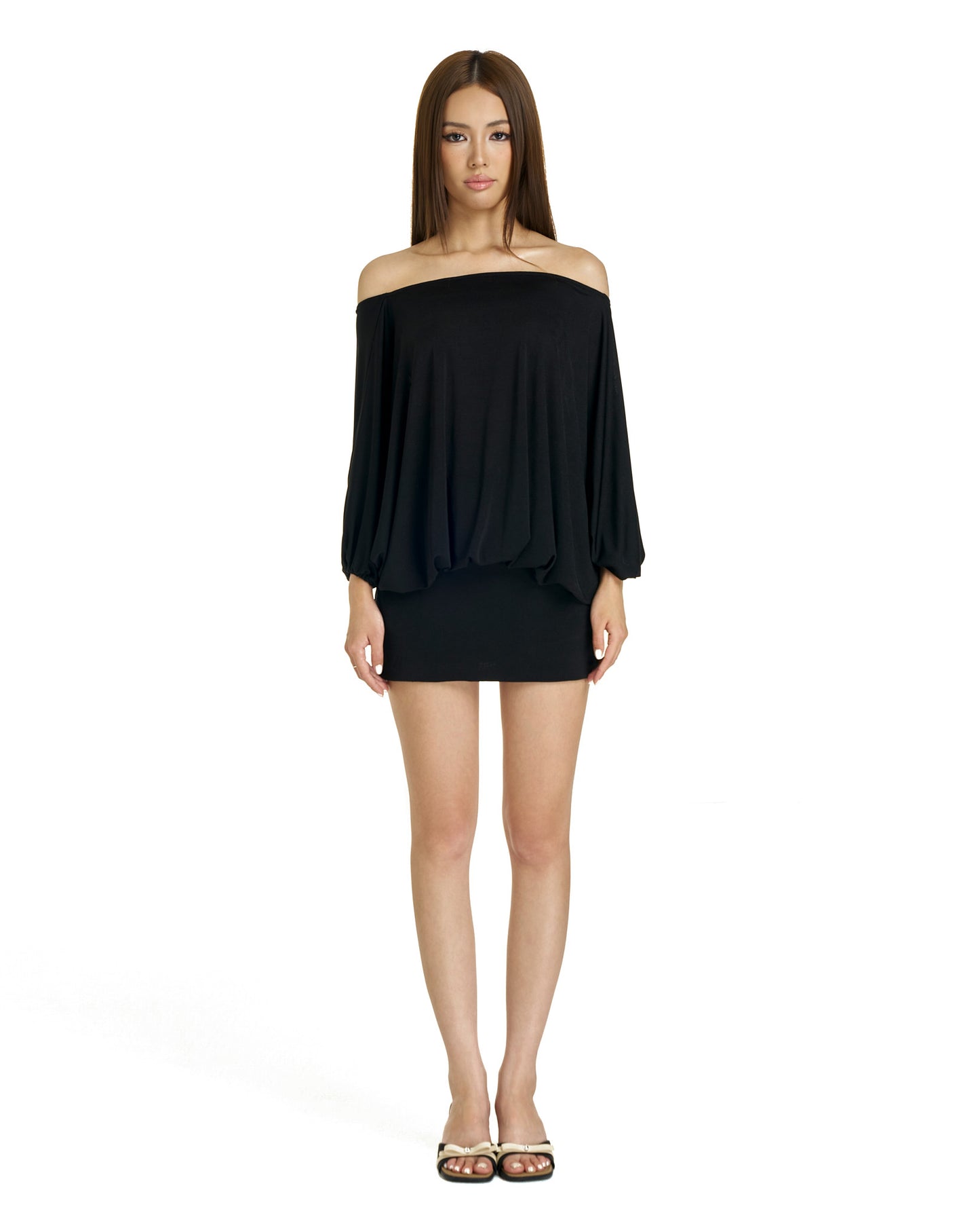 Vivian dress - backless tie mini (black)