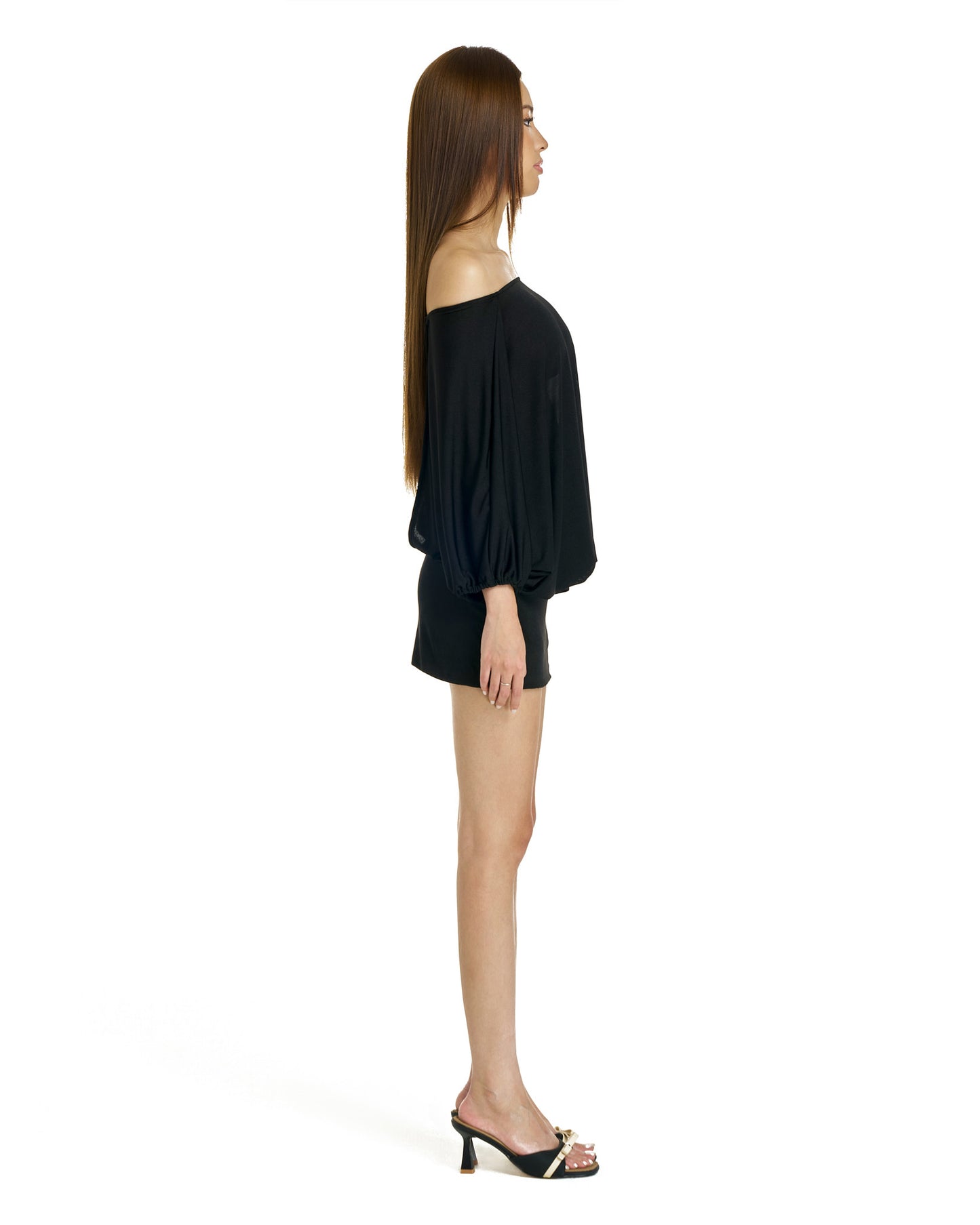 Vivian dress - backless tie mini (black)