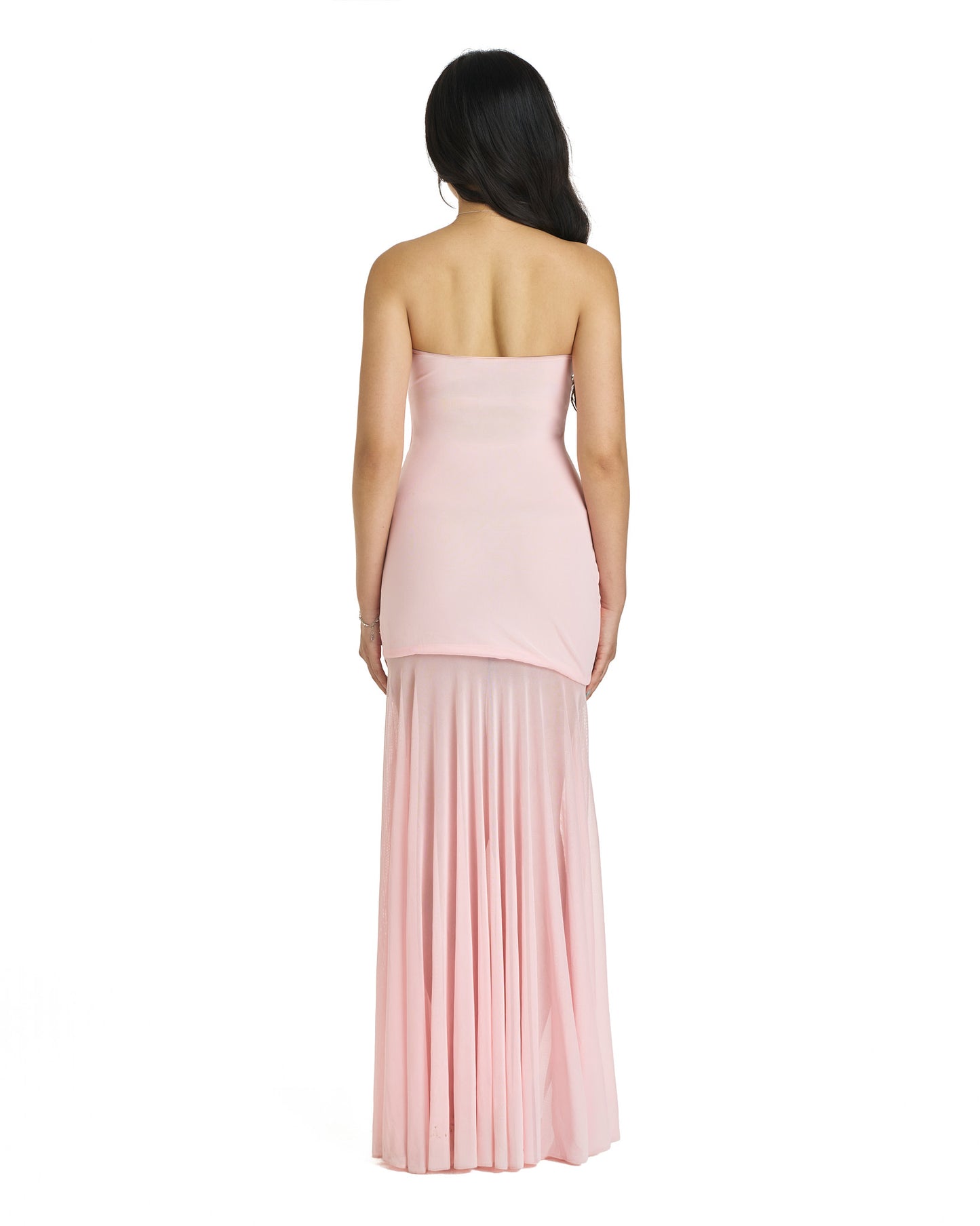 Amelia dress - legs see through maxi (pink and black)
