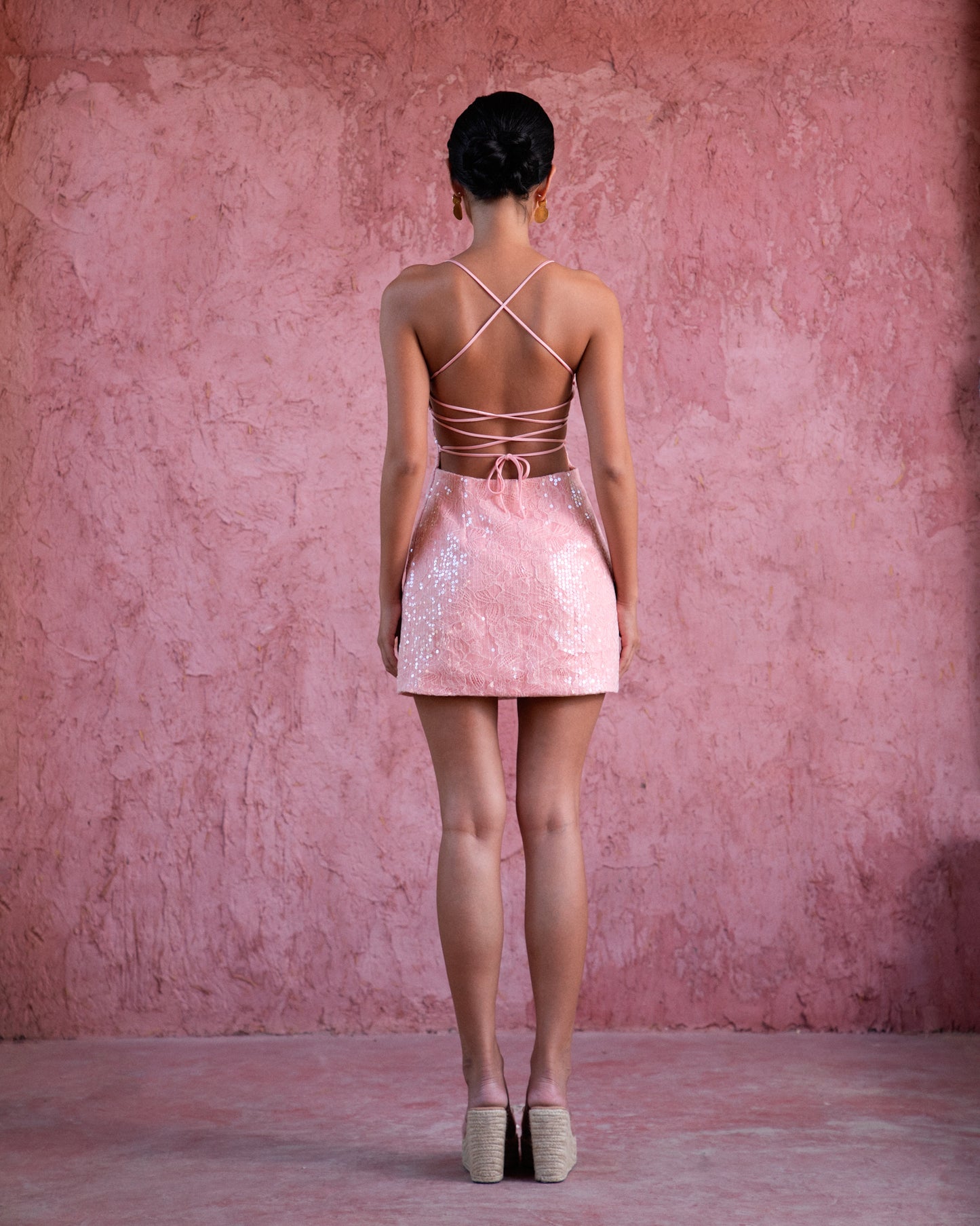 Bianca dress - Lace sequin mini