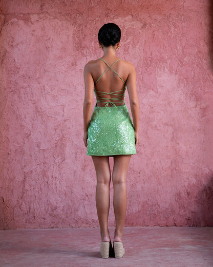 Emerald dress - Sequin mini