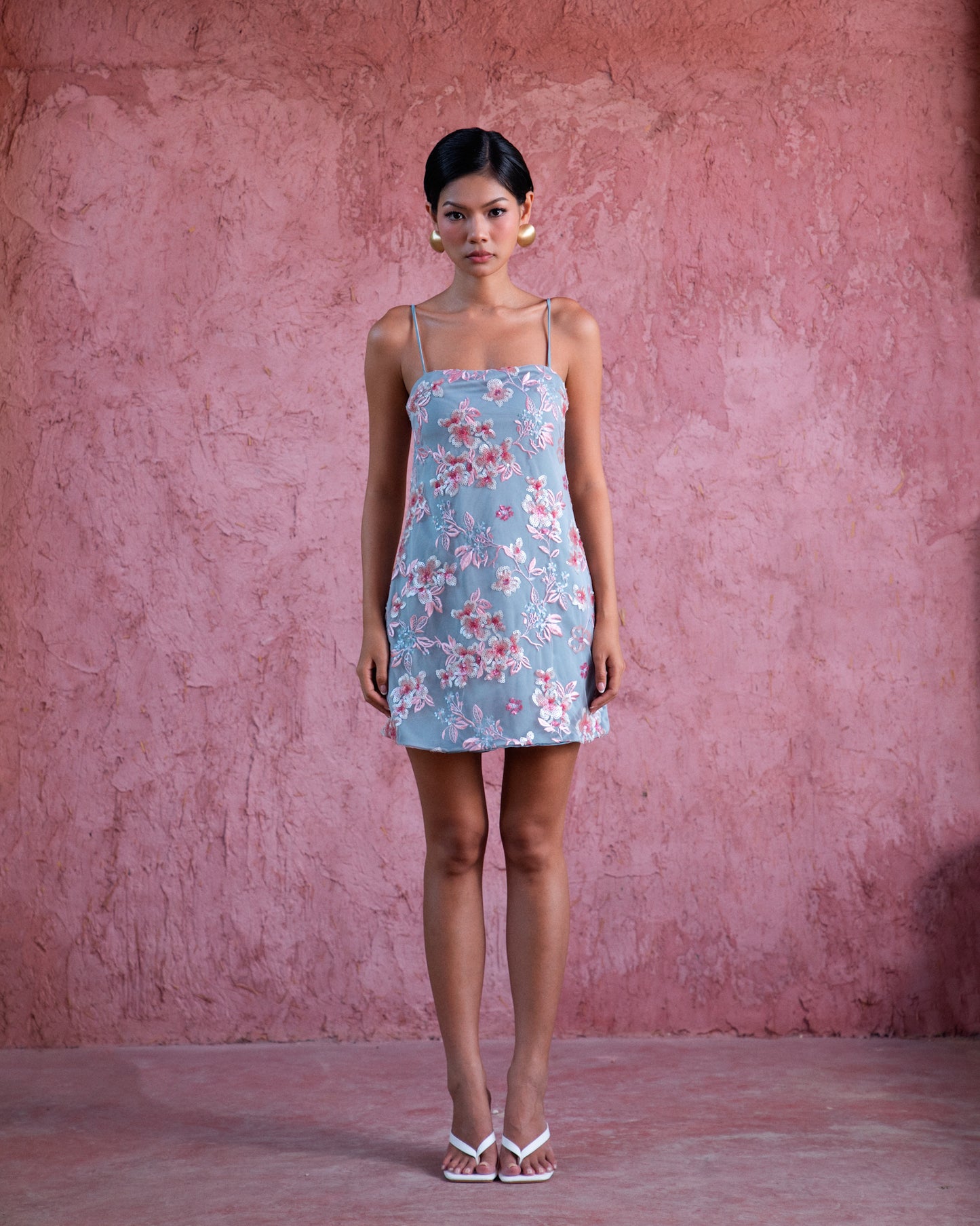 Camille dress - floral embellished mini dress