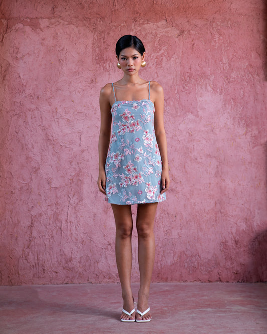 Camille dress - floral embellished mini dress