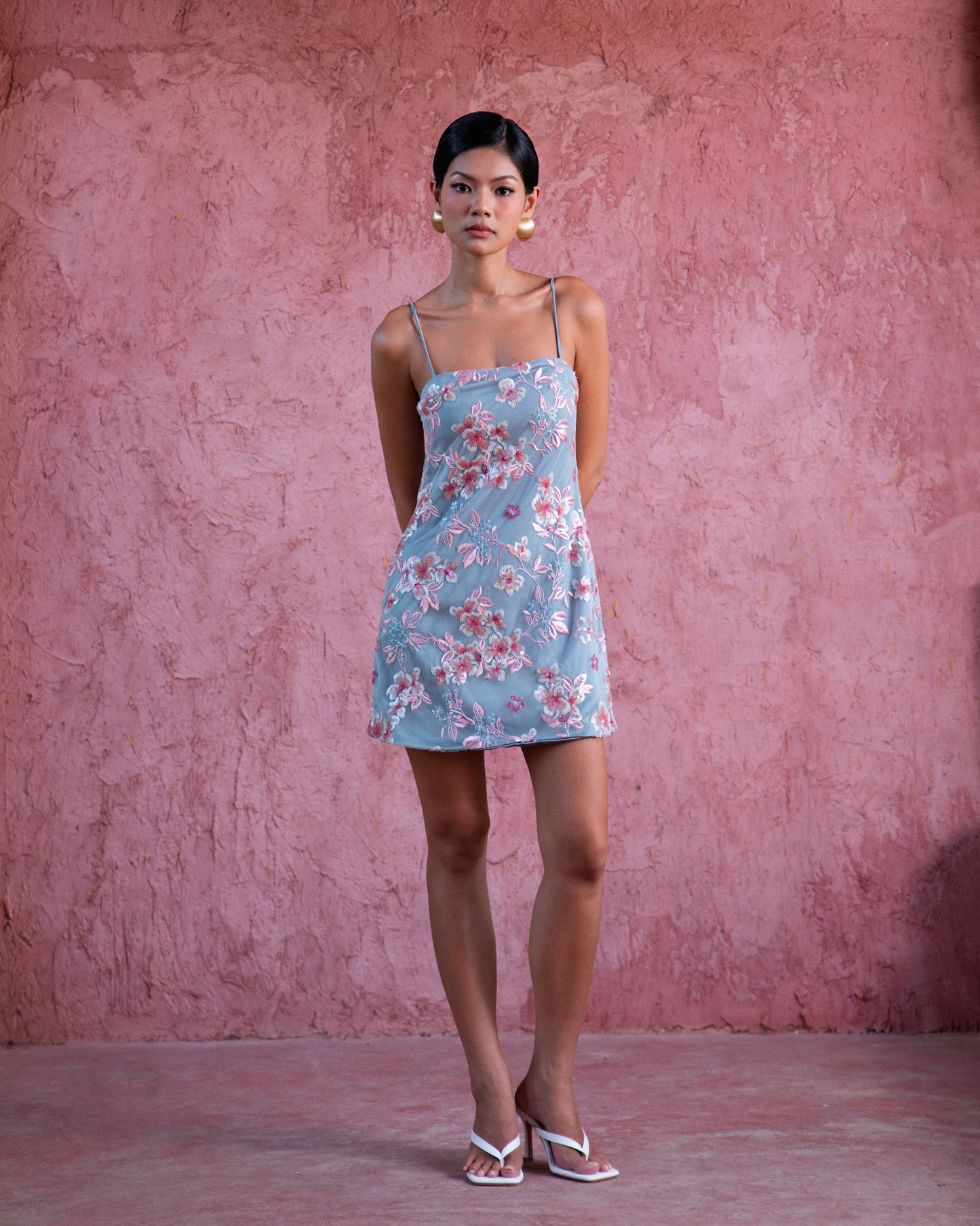 Camille dress - floral embellished mini dress