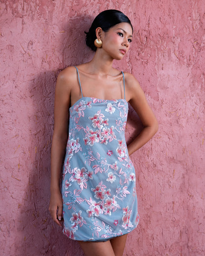 Camille dress - floral embellished mini dress