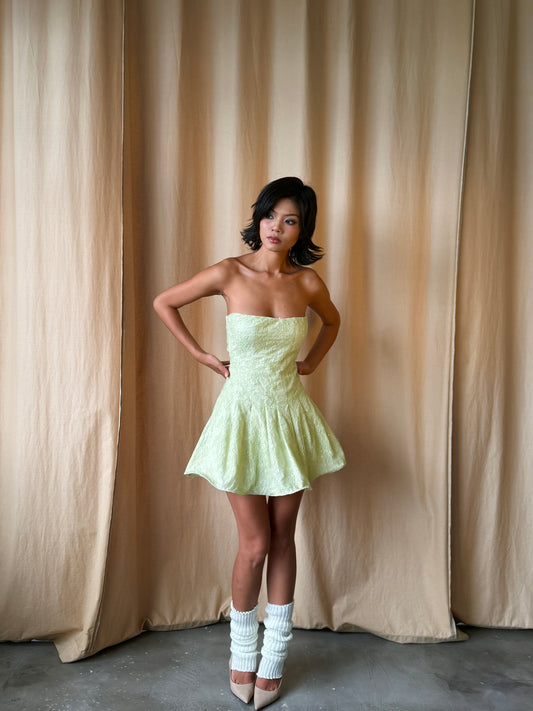 Tulip dress - back tie flowers mini