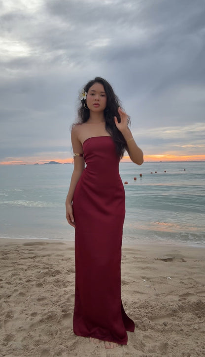 Brie dress - back tie silk maxi