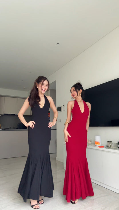 Janet dress - halter neck fish tail maxi