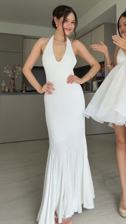 Janet dress - halter neck fish tail maxi