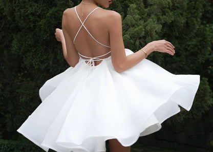 Cotton candy dress - double lined back tie mini