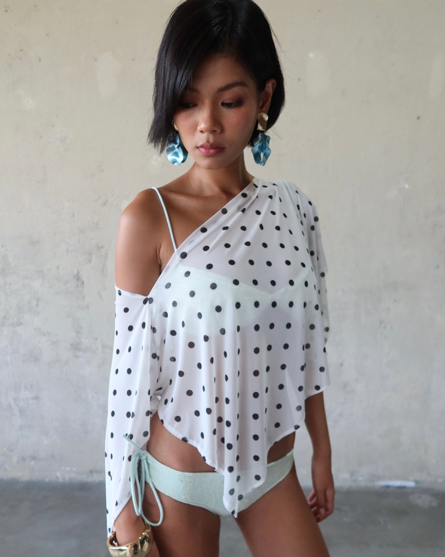 Polka bikini cover up
