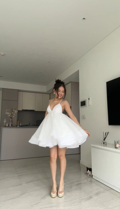Cotton candy dress - double lined back tie mini