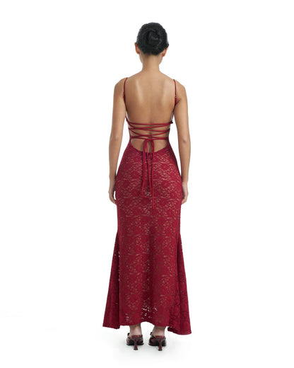 Rosetta dress - double lined back tie maxi